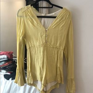 Honey punch light yellow romper